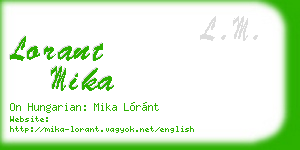 lorant mika business card